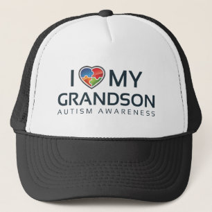 I Love My Grandson Trucker Hat