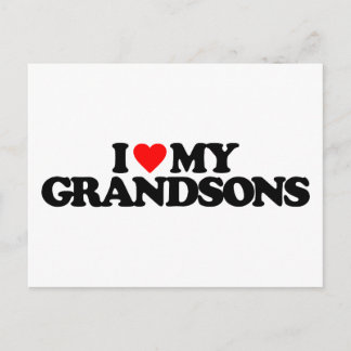I LOVE MY GRANDSONS POSTCARD