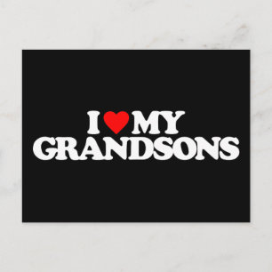 I LOVE MY GRANDSONS POSTCARD