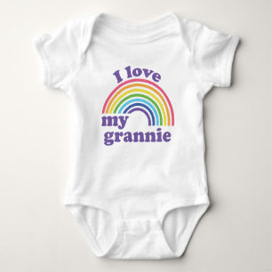 I Love My Grannie - Cute Rainbow  Baby Bodysuit