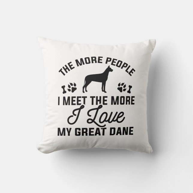 I Love My Great Dane Cushion (Front)