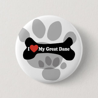 I Love My Great Dane - Dog Bone 6 Cm Round Badge