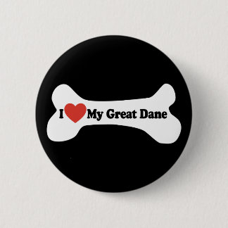 I Love My Great Dane - Dog Bone 6 Cm Round Badge