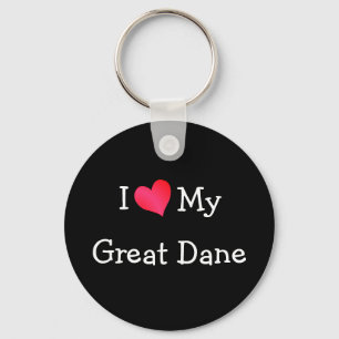 I Love My Great Dane Key Ring