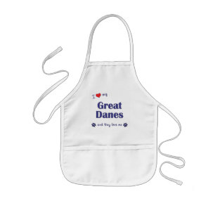 I Love My Great Danes (Multiple Dogs) Kids Apron