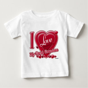 I Love My Great Grandma red - heart Baby T-Shirt