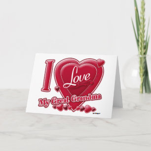 I Love My Great Grandma red - heart Holiday Card