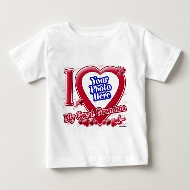 I Love My Great Grandma red heart - photo Baby T-Shirt (Front)