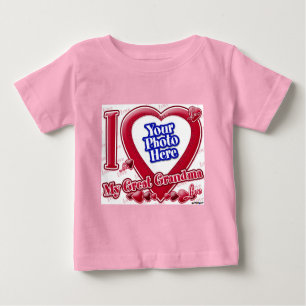 I Love My Great Grandma red heart - photo Baby T-Shirt