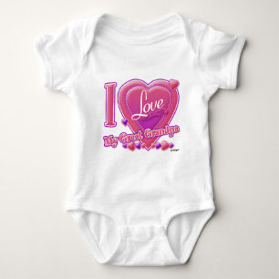 I Love My Great Grandpa pink/purple - heart Baby Bodysuit