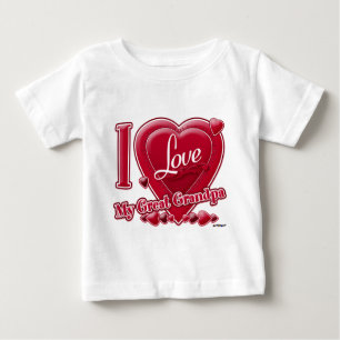 I Love My Great Grandpa red - heart Baby T-Shirt