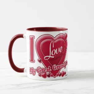I Love My Great Grandpa red - heart Mug
