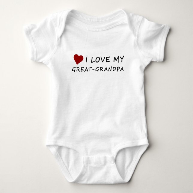 I Love My Great-Grandpa with Heart Baby Bodysuit (Front)
