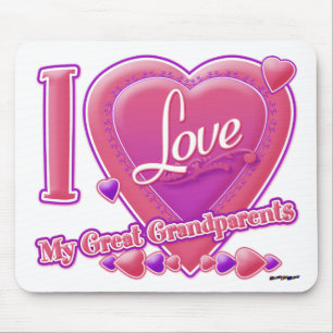 I Love My Great Grandparents pink/purple - heart Mouse Pad