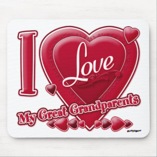 I Love My Great Grandparents red - heart Mouse Pad