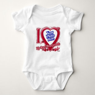 I Love My Great Grandparents red heart - photo Baby Bodysuit