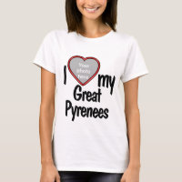 I Love My Great Pyrenees Red Heart Dog Photo