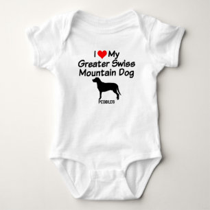 I Love My Greater Swiss Mountain Dog Baby Bodysuit