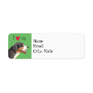 I Love my Greater Swiss Mountain Dog Return Address Label