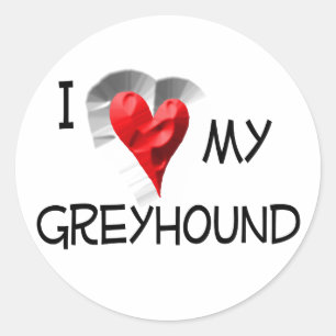 I Love My Greyhound Classic Round Sticker