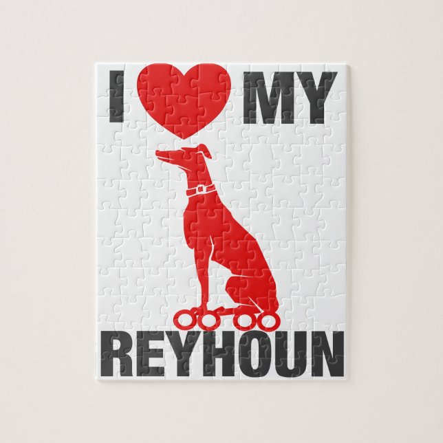 I Love My Greyhound Jigsaw Puzzle (Vertical)