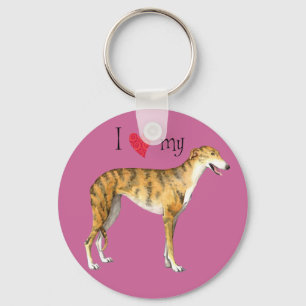 I Love my Greyhound Key Ring