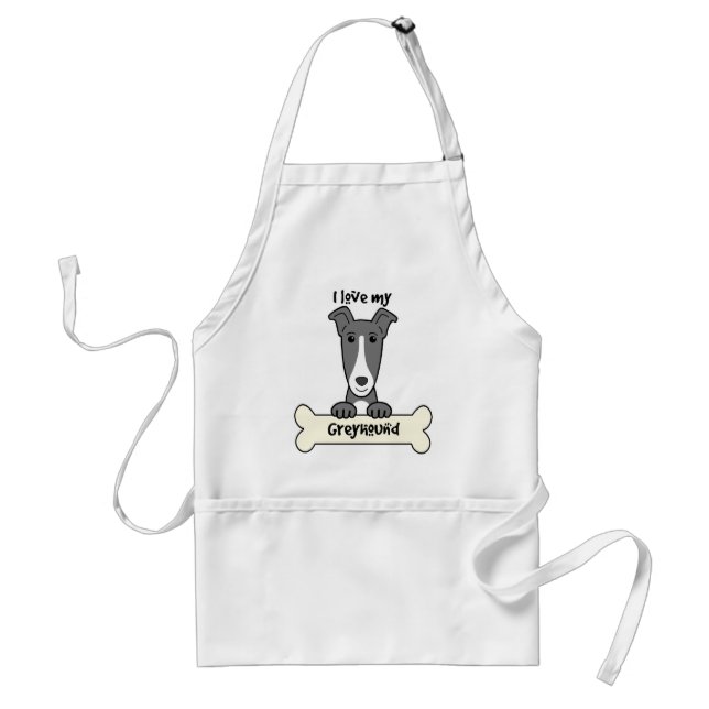 I Love My Greyhound Standard Apron (Front)