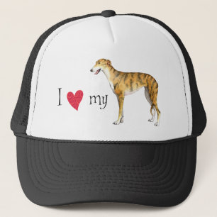 I Love my Greyhound Trucker Hat