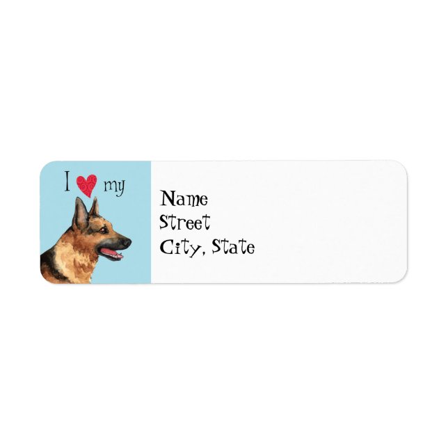 I Love my GSD Return Address Label (Front)
