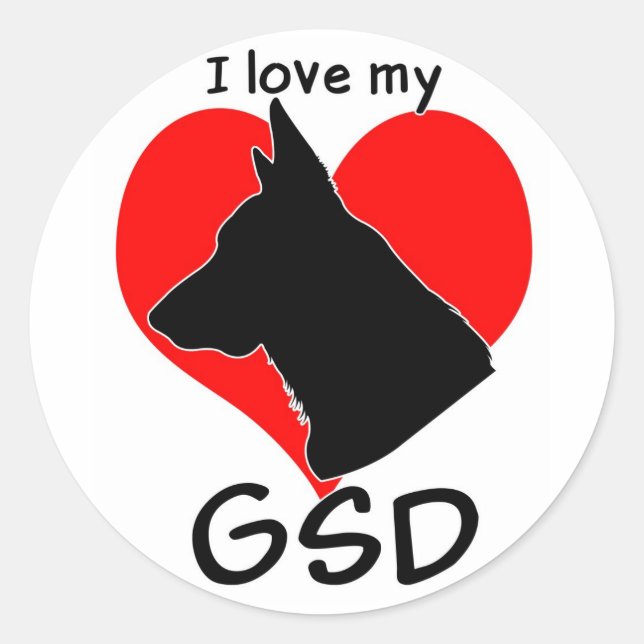 I love my GSD stickers (Front)