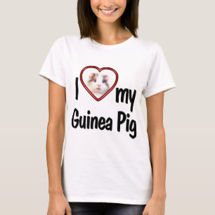 I Love My Guinea Pig - Cute Red Heart Photo Frame T-Shirt