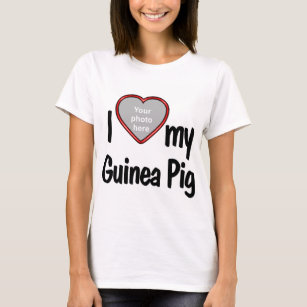 I Love My Guinea Pig - Cute Red Heart Photo Frame T-Shirt