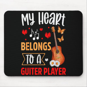 I Love My Guitar Player Husband Wife Gifts Valenti Mouse Pad