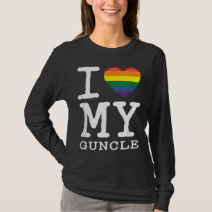 I Love My Guncle Gay Homosexual Rainbow Heart Uncl T-Shirt
