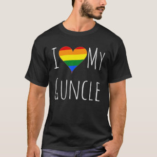 I Love My Guncle Gay Uncle Rainbow Flag Heart Men T-Shirt