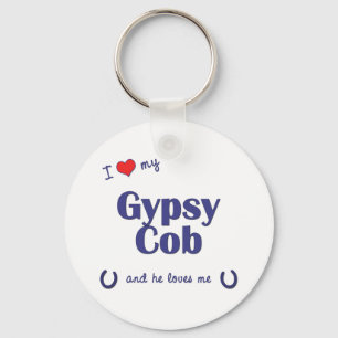 I Love My Gypsy Cob (Male Horse) Key Ring