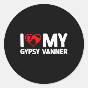 I Love My Gypsy Vanner Horse Horseback Riding Classic Round Sticker