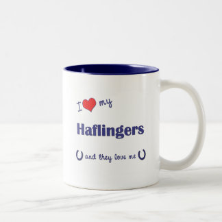 I Love My Haflingers (Multiple Horses) Two-Tone Coffee Mug