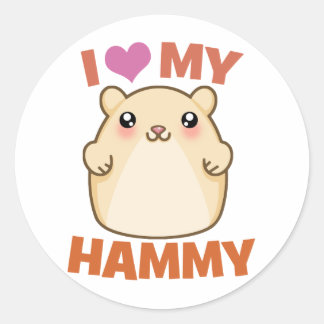 I Love My Hammy Classic Round Sticker