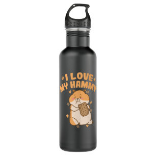 I Love my Hammy Nagetier Hamster Haustier 710 Ml Water Bottle