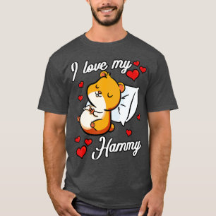 I Love My Hamster Hammy Rodent Cavy Pet Hearts Gif T-Shirt