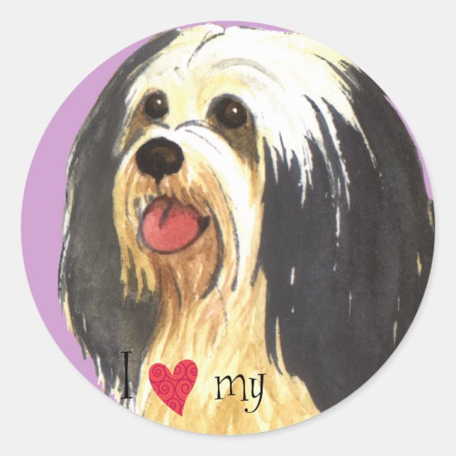 I Love my Havanese Classic Round Sticker (Front)