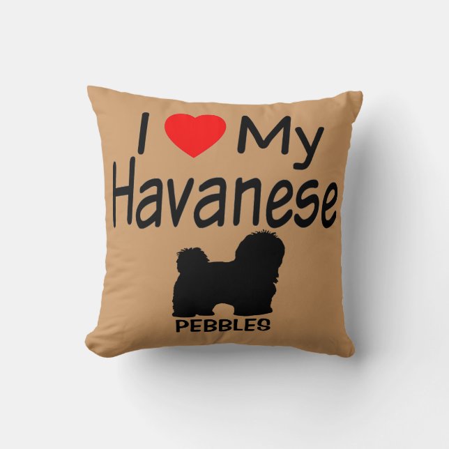 I Love My Havanese Dog Cushion (Front)