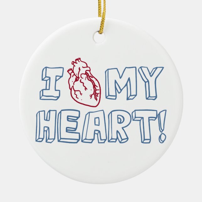I Love My Heart Ceramic Tree Decoration (Front)
