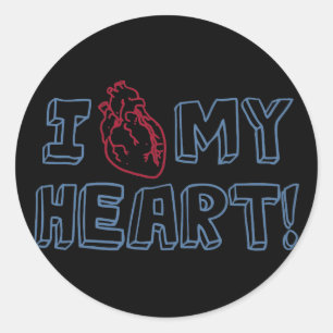 I Love My Heart Classic Round Sticker