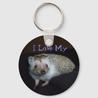 I Love My Hedgehog Keychain