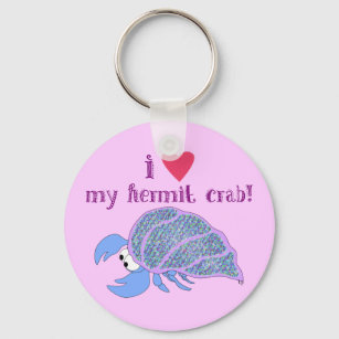 I love my hermit crab! key ring