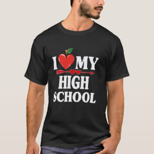 I Love My High School Cute First day Teacher Apple T-Shirt
