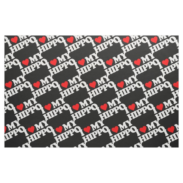 I LOVE MY HIPPO FABRIC (Fat Quarter)