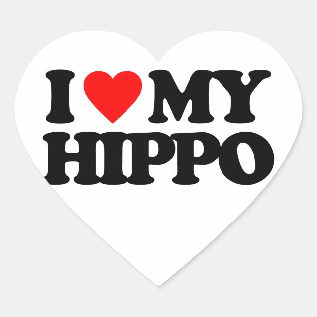 I LOVE MY HIPPO HEART STICKER (Front)